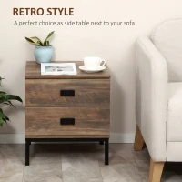 HOMCOM Chest of Drawers, Bedside Table Set with Drawers, Coffee(m-5)