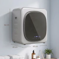 HOMCOM Ablufttrockner 2,5 kg mit Smart-Modus, 800 W Kompakttrockner mit Edelstahltrommel, Silber(m-3)
