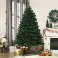 HOMCOM Brad de Crăciun artificial 180cm, cu 800 de ramuri și bază din metal, verde(m-2)