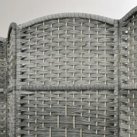 HOMCOM Separador de Ambientes de 3 Paneles Biombo Plegable 135x180 cm Pantalla de Privacidad de Polipropileno Gris Mixto(m-9)