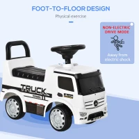 HOMCOM Compatible Kids Ride On Car Truck Mercedes Benz Licensed Toddler Foot To Floor Slider w/Under Seat Storage for 12 - 36 Months White(m-5)
