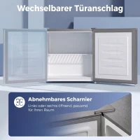 HOMCOM Mini-Gefrierschrank 35 L Gefrierbox elektrisch freistehend 161 W Mini Gefriertruhe 47 x 44,2 x 48,8 cm Grau(m-7)