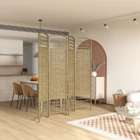 HOMCOM Paravent intérieur en bois séparateur de pièce cloison pliable 4 panneaux 160 x 170 cm bois naturel(m-10)