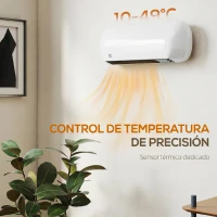 HOMCOM Calefactor Eléctrico de Pared 2000W con 3 Modos Pantalla LED Termostato Temporizador y Oscilación Blanco(m-18)