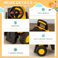 HOMCOM CAT Licensed Kids Ride on Digger Toddler Pretend Construction Play Toy Foot-To-Floor Ride-On Toy w/ Manual Shovel, Horn, Hidden Storage, for Ages 1-3 Years(m-7)