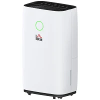 HOMCOM 20L/Day Portable Dehumidifier for Home, with LED Screen, Sleep Mode, 24H Timer, 4L Water Tank, Electric Air Dehumidifier for Damp Laundry Bedroom Basement(m-10)