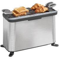 HOMCOM 3-in-1 Electric Mini Oven, Long Slot Toaster and Tabletop Grill, with LED Display, 60 Min Timer, Stainless Steel, 1700W(m-15)
