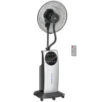 HOMCOM Ventilador Nebulizador Multidireccional Apto para Agua o Aceites Aromáticos con Programación de Apagado Automático Ф44.5x135cm(m-11)