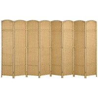 HOMCOM Paravent interieur en bois 8 panneaux 320 x 170 cm séparateur de pièce pliable pour salon, chambre à coucher, naturel(m-12)