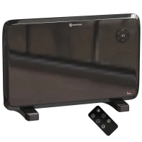 HOMCOM 1.2kW Freestand/On-Wall Electric Convector Heater, with Adjustable Thermostat - Black(m-1)