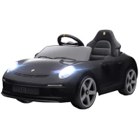 AIYAPLAY Elektrisches Aufsitzauto für Kinder, fernsteuerbar, Musik, Hupe, USB, Sicherheitsgurt, für 3-5 Jahre, Schwarz(m-11)