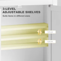 HOMCOM Bathroom Wall Cabinet with Adjustable Shelves - White(m-6)