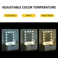 HOMCOM Hollywood Mirror with Lights for Makeup Dressing Table, Lighted Vanity Mirror with 12 Dimmable LED Bulbs and USB Plug in Power Supply, White(m-5)
