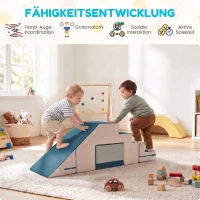 AIYAPLAY Spielsofa Samt 2-Teiliges Kindersofa aus Schaumstoff Waschbar Modulares Kindercouch  für Kinder 0,5 bis 3 Jahre(m-6)