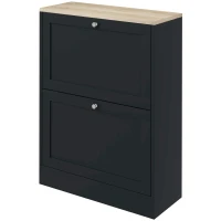 HOMCOM Meuble à Chaussures 12 Paires, Meuble d'Entrée avec 2 Tiroirs Rabattables et Étagères Réglables, 60 x 23,5 x 80cm, Noir(m-12)
