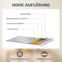 HOMCOM Wandspiegel, 70 x 90 cm, Dekorativer Hängespiegel, einfache Montage, inkl. Schrauben(m-6)