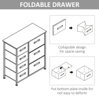 HOMCOM Chest of Drawers with 7 Drawers, Fabric Drawers with Large Storage Space, Drawers Dresser with Metal Frame, Adjustable Feet for Bedroom Living Room, Light Grey(m-7)