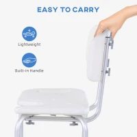 HOMCOM 8-Level Height Adjustable Bath Stool Spa Shower Chair Aluminum w/ Non-Slip Feet, Handle for the Pregnant, Old, Injured(m-7)