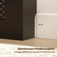 HOMCOM Couvercle de Radiateur en Bois à Lattes avec Détails Croisés et Étagère Supérieure, 78 x 19 x 81 cm, Noir(m-7)