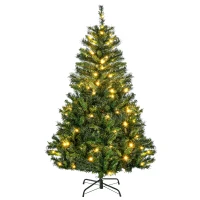 HOMCOM Weihnachtsbaum Christbaum künstlicher Weihnachtsbaum, inkl. Schmuck  95 cm x 95 cm x 150 cm, Grün(m-11)