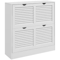 HOMCOM Dulap pentru încălțăminte compact din lemn, pentru 16 perechi de pantofi, cu 2 uși rabatabile, 81.5x25x83cm, alb(m-11)