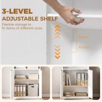 HOMCOM Bookcase Adjustable Shelf Bookshelf Anti-Tip Hardware 6-Tier, White(m-6)