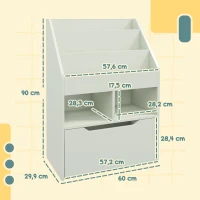 HOMCOM Kinderregal mit Schublade, Bücherregal mit Fächern, 60 x 29,9 x 90 cm, Grün(m-3)