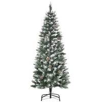 HOMCOM Árbol de Navidad 150 cm Árbol de Navidad Grande con 464 Puntas 28 Piñas Base Plegable y Soporte de Acero para Decoración de Interior Verde(m-12)