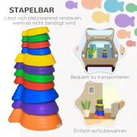 Outsunny Balansstenen, Stapstenen, 11 Stuks, Stapelbaar, Antislip, Robuust, Voor Binnen en Buiten, Belastbaar tot 100 kg(m-5)