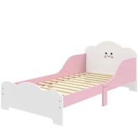 AIYAPLAY Kinderbett, 140 x 70 cm Bettgestell mit hohen Schutzgitter für Kinder von 3-6 Jahren, ohne Matratze, Rosa(m-11)