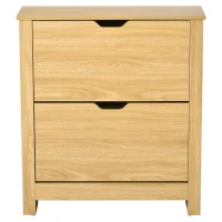 HOMCOM Meuble chaussure entrée, armoire à chaussures meuble d'entrée et couloir - 2 portes abattantes 2 compartiments(m-11)