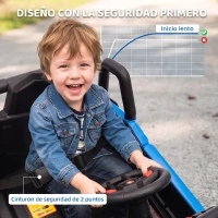 AIYAPLAY Coche Eléctrico para Niños UTV 12V con 2 Motores Control Remoto 2,4G Velocidad hasta 7 km/h Sistema de Suspensión Azul(m-6)