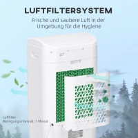 HOMCOM Mobiele Luchtkoeler/Airconditioner met 3 Modi, 7,5-uurs Timer, Verrijdbaar, Kunststof, Wit(m-4)