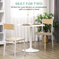 HOMCOM 75H x Φ70cm Two-Person Minimalistic Dining Table - White(m-4)