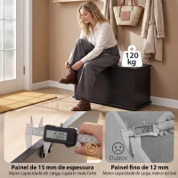 HOMCOM Baú de Arrumação 102 L com Dobradiça de Segurança Estilo Moderno para Corredor Quarto e Sala de Estar 80x40x45 cm Preto(m-6)