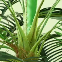 HOMCOM Kunstpalm, 1,6 m, Levensechte Takken, Decoratieve Plant, Kunststof, met Pot, Bruin+Groen(m-8)