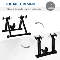 HOMCOM Turbo Trainer Magnetic Bike Trainer Indoor Exercise Bike Trainer Stand Magnetic Resistance Bicycle Training Stand for Mountain & Road Bikes 26'' to 28'' and 700C Wheels, Black(m-5)