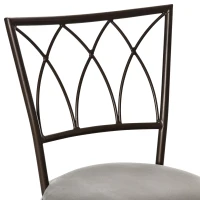 HOMCOM Set of 2 Bar Chairs Swivel Armless Upholstered Metal Frame Barstools with Backrest & Footrest, Bronze(m-21)