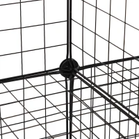 HOMCOM DIY 6 Cube Metal Wire Rack Interlocking Storage Cabinet Living Room Organiser Display Shelves Black(m-6)
