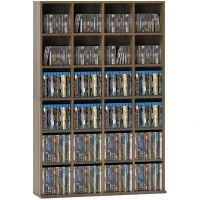 HOMCOM Meuble de rangement multimédia 456 CD/ 336 DVD - bibliothèque en bois avec étagères réglables, 89 x 130,5 cm, marron(m-11)