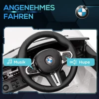 AIYAPLAY Kinderauto 12V, 2,4 GHz afstandsbediening, 2 motoren, claxon, LED, muziek, zachte start, hulpenwiel, wit.(m-7)