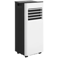 HOMCOM Aire Acondicionado Portátil 3 en 1 9000 BTU con Control Remoto Pantalla LED Temporizador 2 Velocidades para 28m² Blanco(m-1)