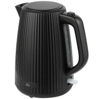 HOMCOM Elektrische waterkoker, 1,7L, snelkookfunctie, 2025W, met uitneembaar kalkfilter, automatische uitschakeling, Zwart(m-1)