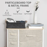 HOMCOM Chest of Drawers with 7 Drawers, Fabric Drawers with Large Storage Space, Drawers Dresser with Metal Frame, Adjustable Feet for Bedroom Living Room, Light Grey(m-6)