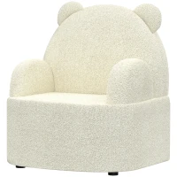 AIYAPLAY Kindersessel, Bärenform, weicher Teddyfleece, bis 3 Jahre, 52x48x59 cm, Beige(m-11)