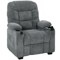 HOMCOM Elektrischer Relaxsessel mit Massage & Wärme, leisem Motor und Memory-Funktion, Dunkelgrau(m-1)