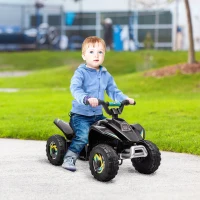HOMCOM Kinder Quad Elektro 6V Kinderquad mit Vorwärts-, Rückwärtsfunktion für Kinder 1,5-3 Jahre bis 20 kg Schwarz(m-2)