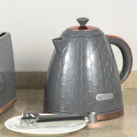 HOMCOM 3kW Rapid Boil Honeycomb Kettle - Grey(m-10)