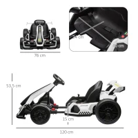 HOMCOM 4 V Elektro Go-Kart für Kinder Bis 12 Km/h Gokart mit Drift-Funktion, 2 Motoren verstellbarem Sitz Sanftanlauf(m-3)