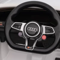 HOMCOM Kinder-Elektroauto Audi TT RS Roadster, 3 km/u, Afstandsbediening, LED, USB, Wit(m-10)